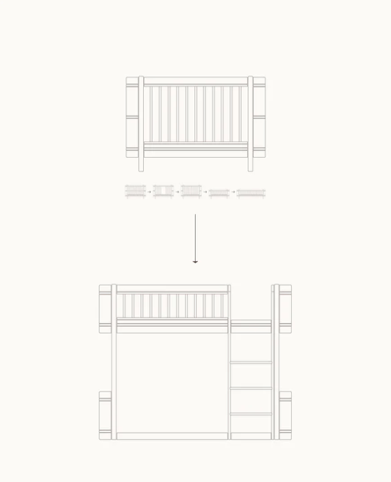 Oliver Furniture Wood Mini+ Umbauset zum Hochbett, Eiche