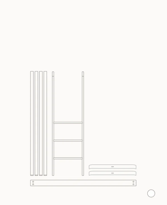 Oliver Furniture Wood Mini+ Umbauset zum Hochbett, Weiss