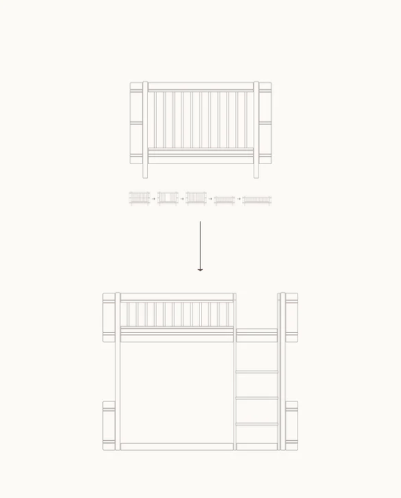 Oliver Furniture Wood Mini+ Umbauset zum Hochbett, Weiss
