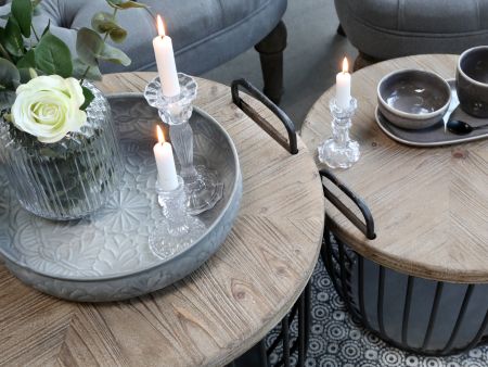 Sofatisch mit Holzdeckeln 2er Set - Schwarz