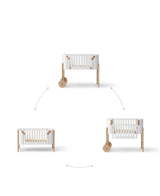 Extra bed, including conversion kit to bench, oak/white