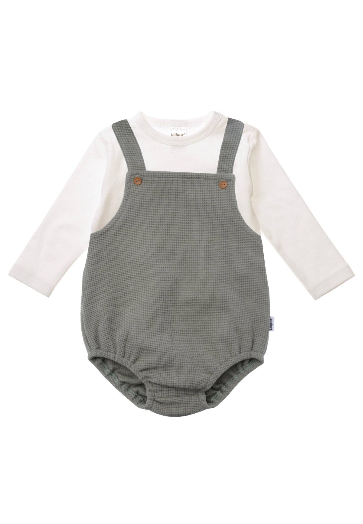 Liliput 2tlg. Set mit Baby Latzhose oliv und Langarmshirt ecru
