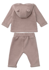 Liliput 3-teiliges Rib-Strick-Set in Braun