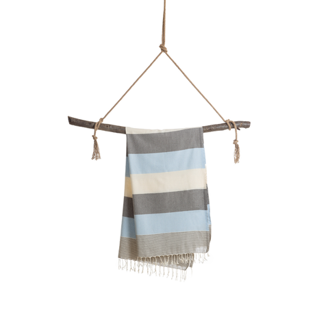 PALERMO Beach Hamamtuch mit Geschenkkarton/Blau-Schwarz