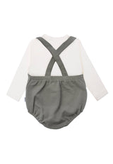 Liliput 2tlg. Set mit Baby Latzhose oliv und Langarmshirt ecru