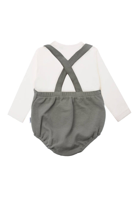 Liliput 2tlg. Set mit Baby Latzhose oliv und Langarmshirt ecru