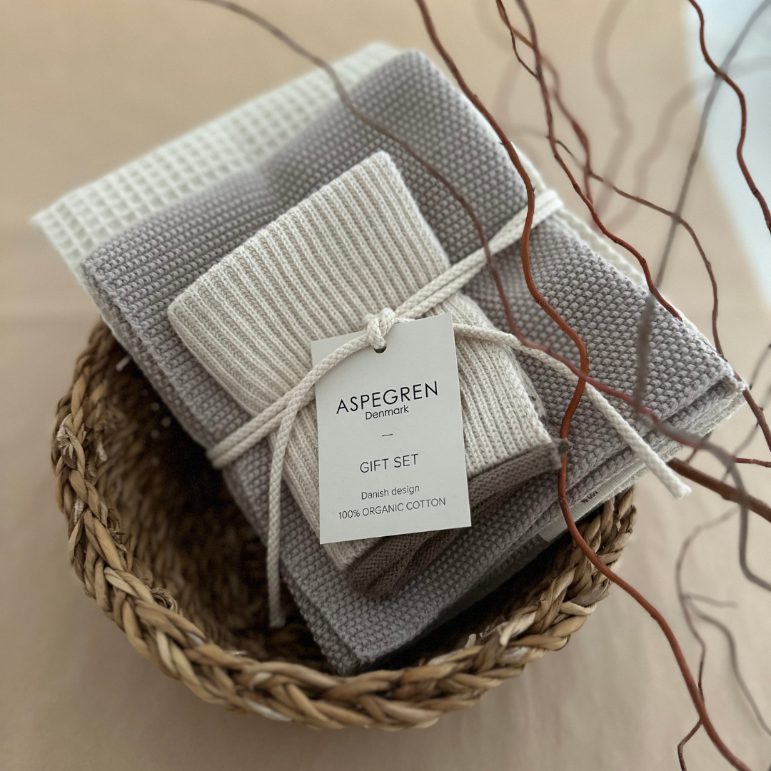 Aspegren Geschenkset Küchentextilien – Birch & Sand