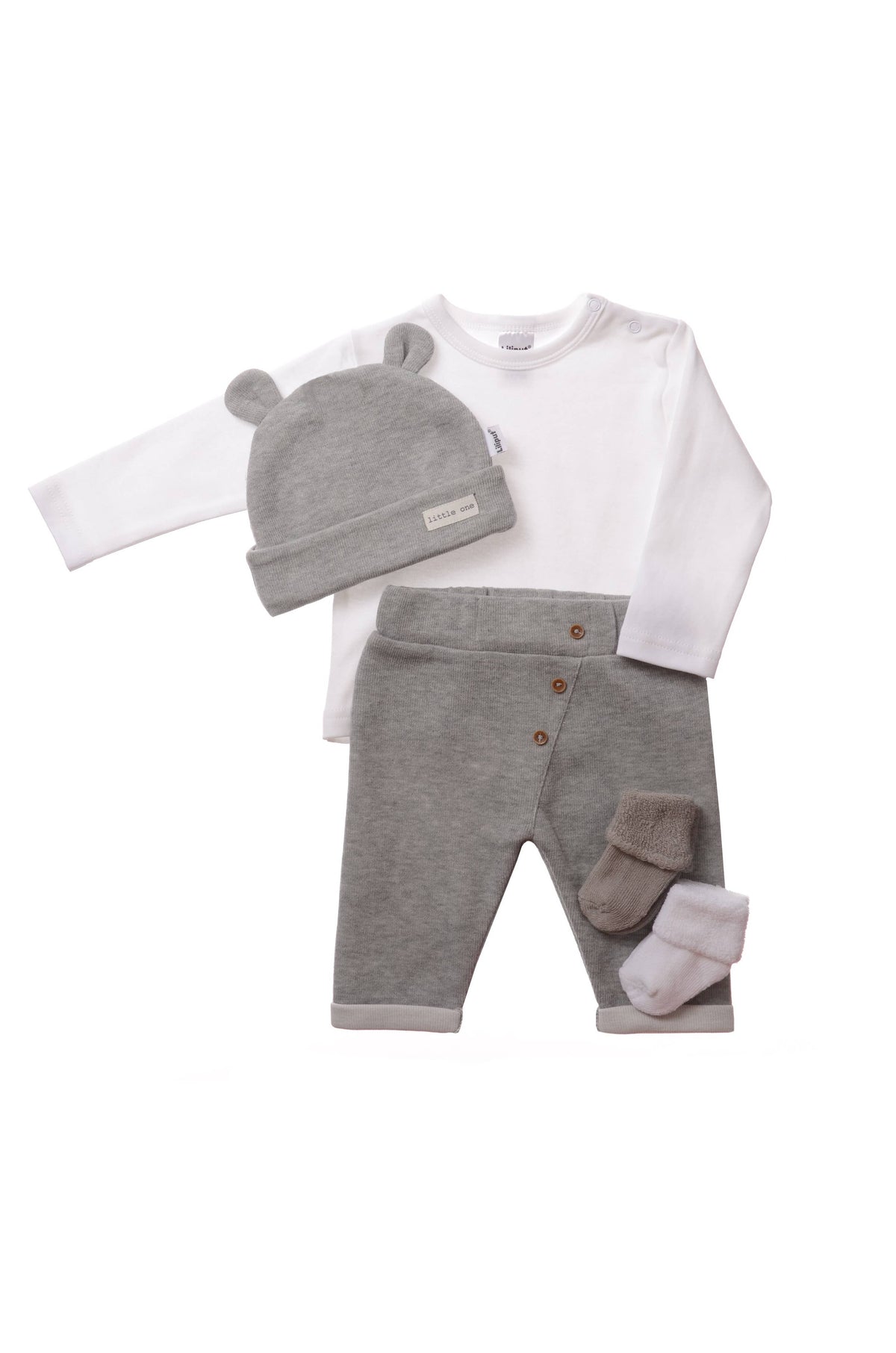 Liliput Rib-Strick-Set mit Hose in grau, 5-teilig