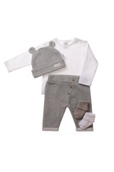 Liliput Rib-Strick-Set mit Hose in grau, 5-teilig