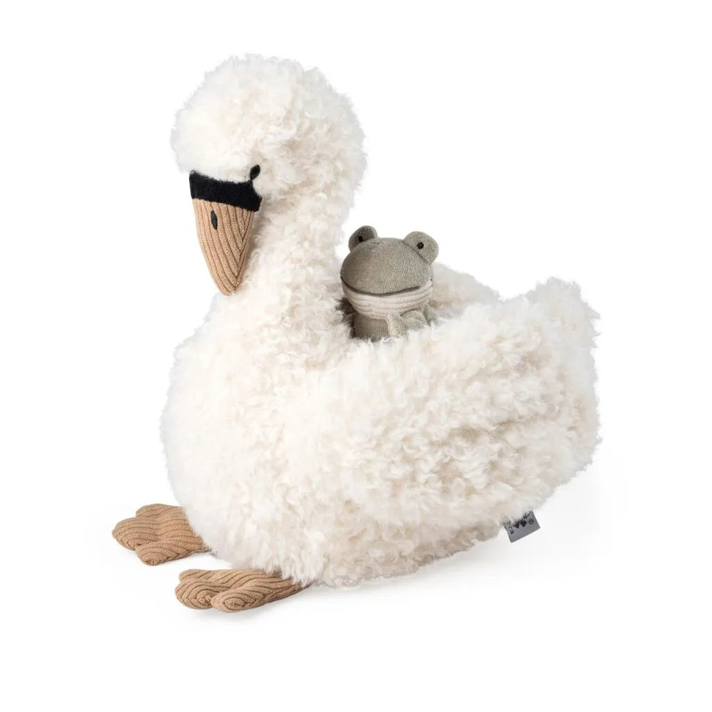 Sebra - Kuscheltier/Aktivitätsspielzeug - Schwan gross