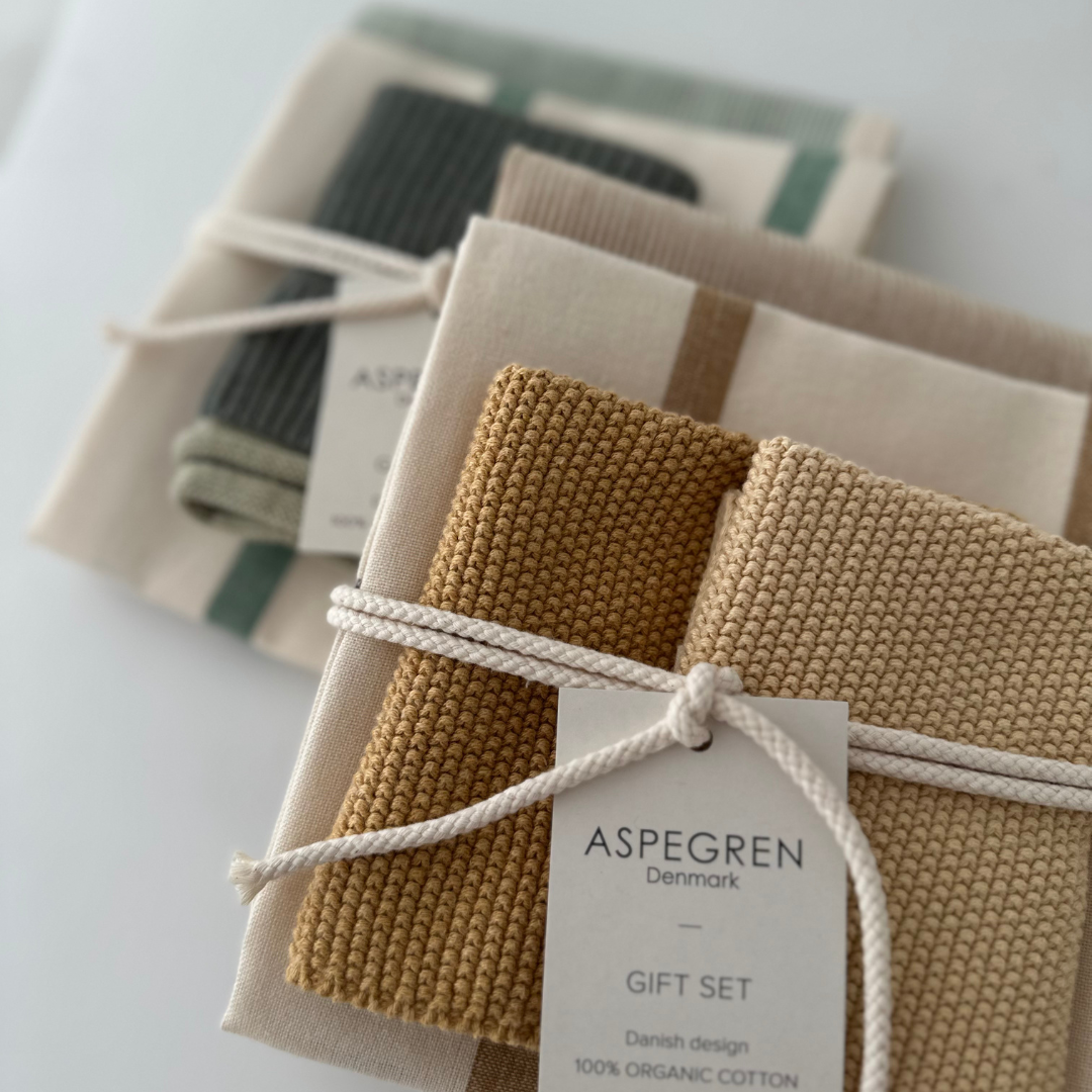 Aspegren Geschenkset Küchentextilien – Spinach & Seagrass
