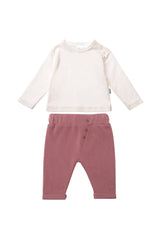 Liliput 3-teiliges Rib-Strick-Set in rosenholz