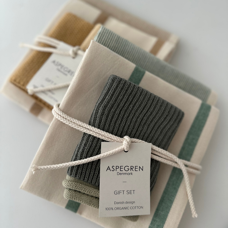 Aspegren Geschenkset Küchentextilien – Spinach & Seagrass