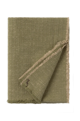 Lorena Canals Handgewebte Baumwolldecke – Khaki / Beige, 130 × 180 cm