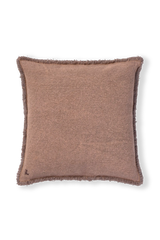Lorena Canals Kissen aus recyceltem Baumwoll-Canvas – Soil Brown, 45 × 45 cm